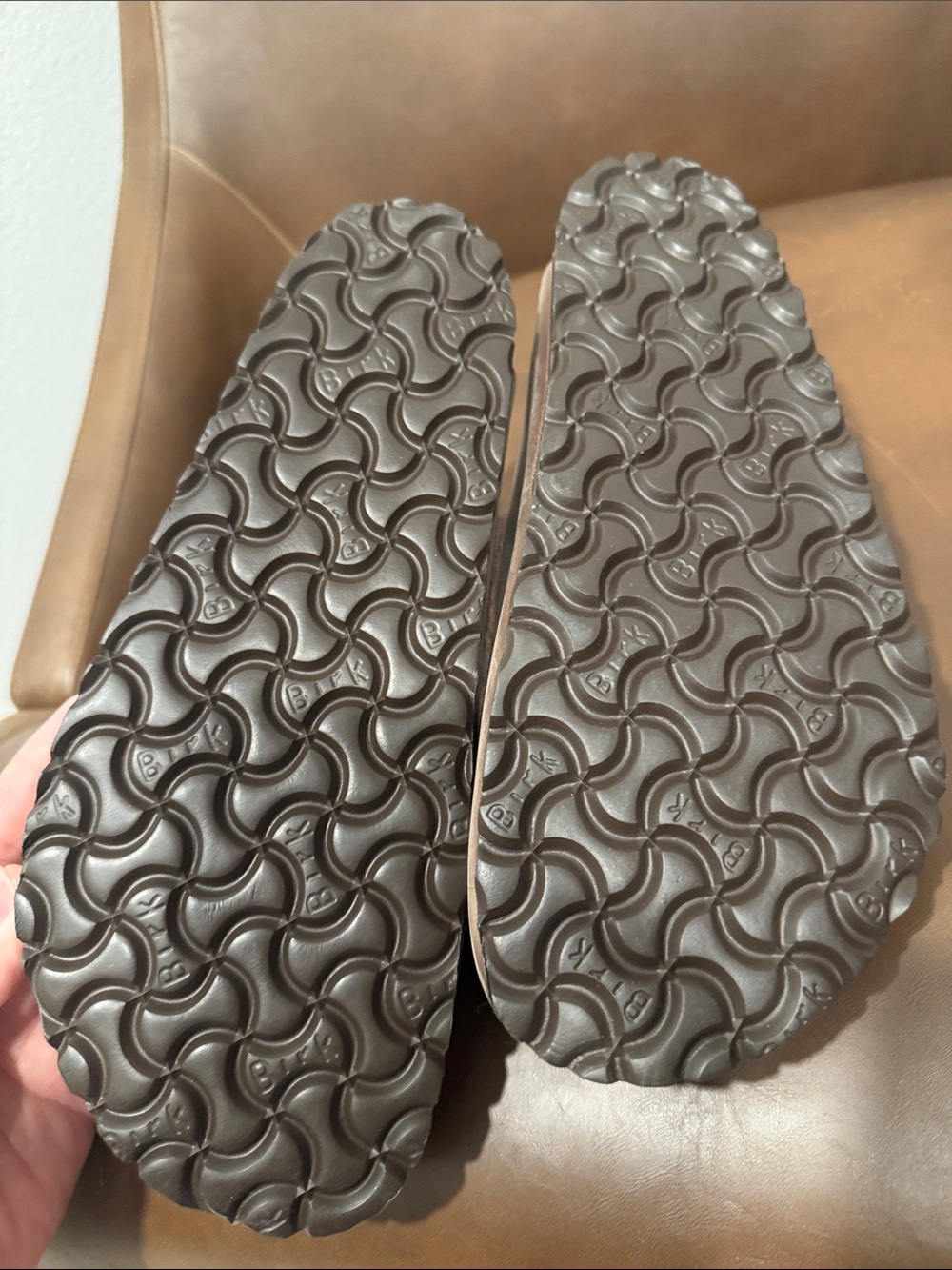 Birkenstock Brown Leather Clogs with Buckle - Picture 2 of 4